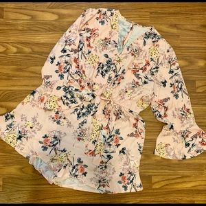 Pink Floral Long Sleeve Romper